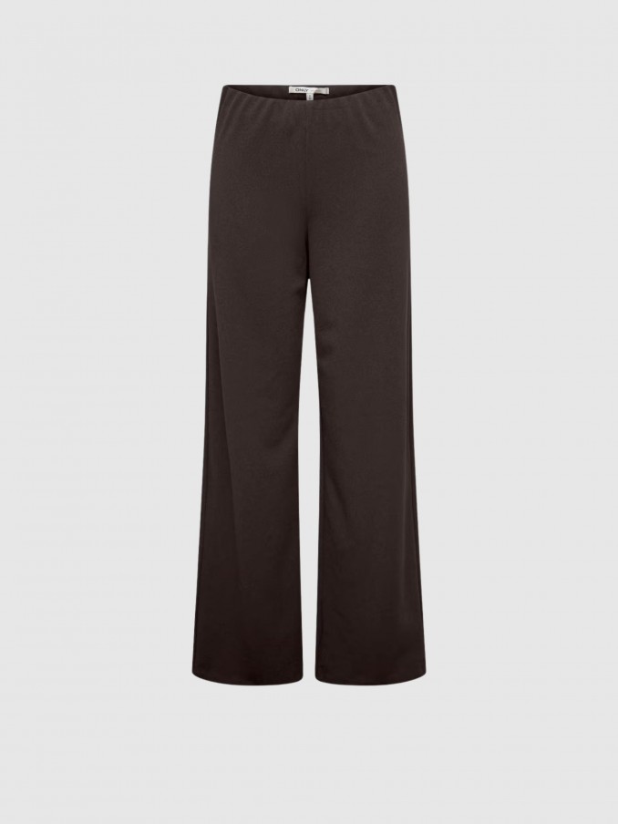 Pantalones Mujer Castaño Oscuro Only