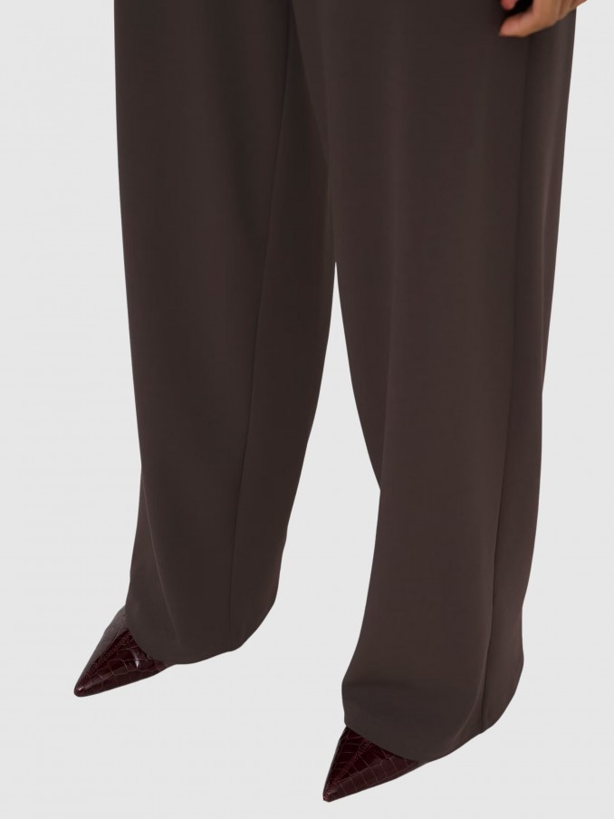 Pantalones Mujer Castaño Oscuro Only