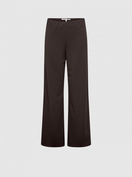 Pantalones Mujer Casta�o Oscuro Only