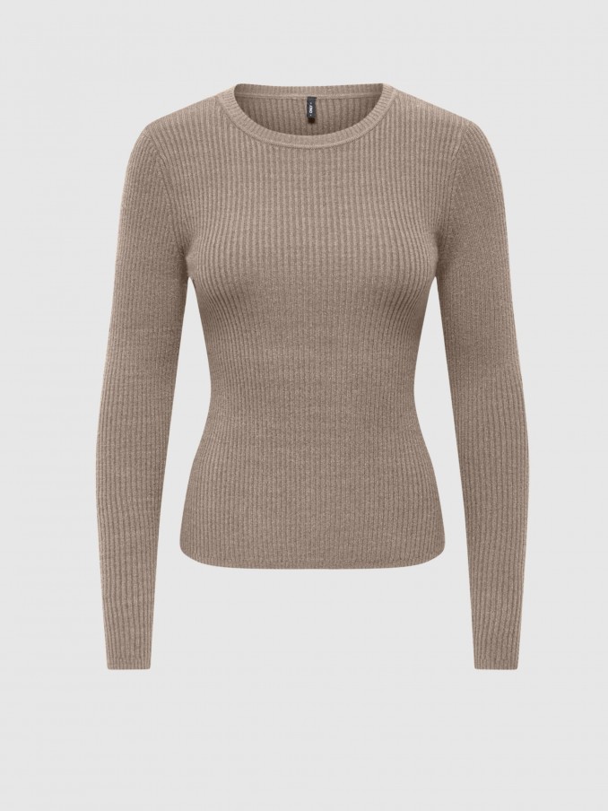 Sueter Mujer Castaño Claro Only