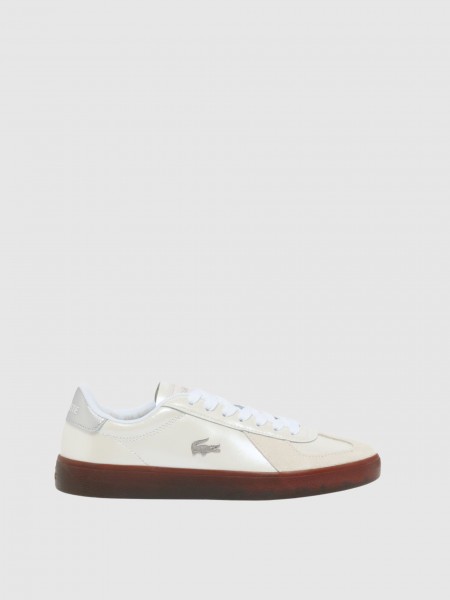 Sapatilha Lacoste Mulher Womens Baseshot Pro Silver & Cream Pack Sneakers