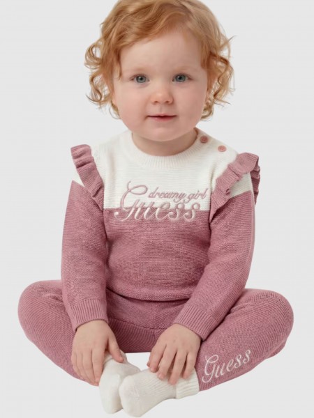 2 Pe�as Guess Menina Set: Ls Sweater + Sweater Pant
