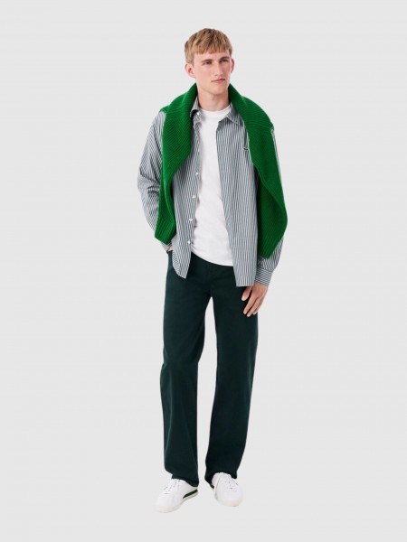 Camisa Lacoste Homem Casual Shirts Male Adult Woven