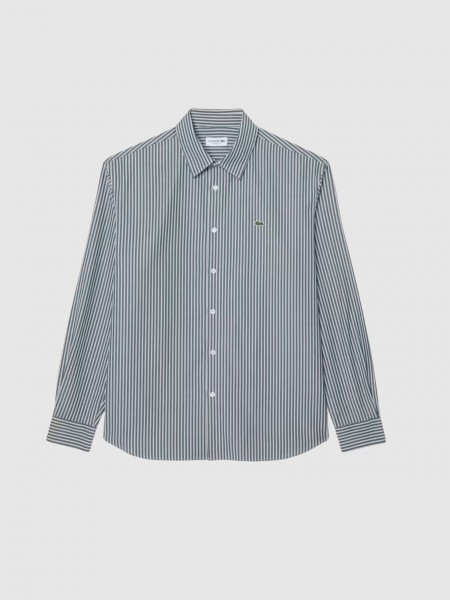 Camisa Lacoste Homem Casual Shirts Male Adult Woven