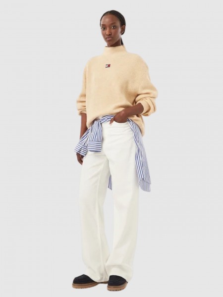 Camisola Tommy Jeans Mulher Tjw Mockneck Badge Sweater Ext