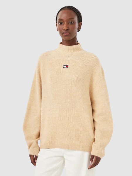 Camisola Tommy Jeans Mulher Tjw Mockneck Badge Sweater Ext