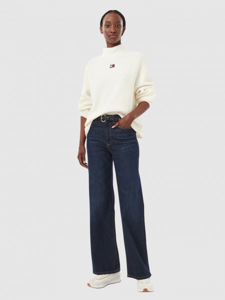 Camisola Tommy Jeans Mulher Tjw Mockneck Badge Sweater Ext