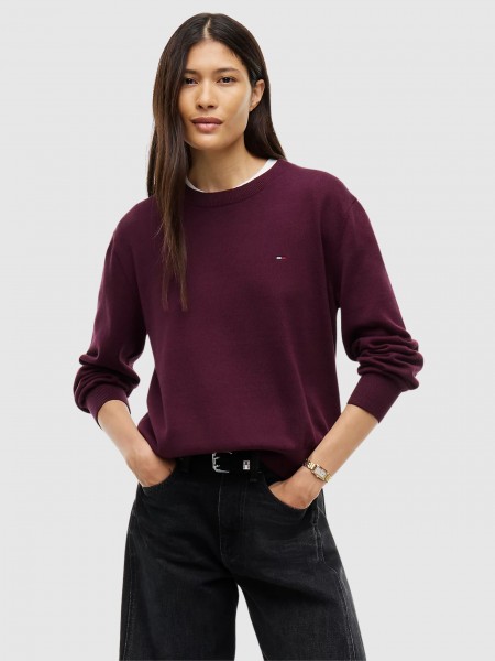 Sueter Mujer Burdeos Tommy Jeans