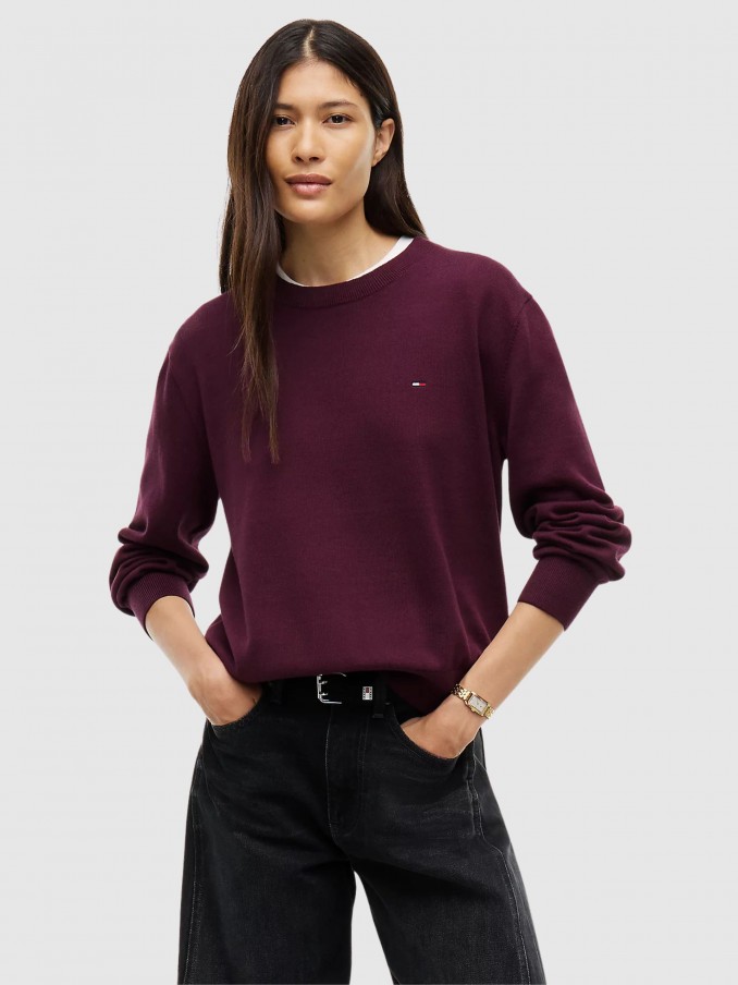 Pullover Woman Bordeaux Tommy Jeans