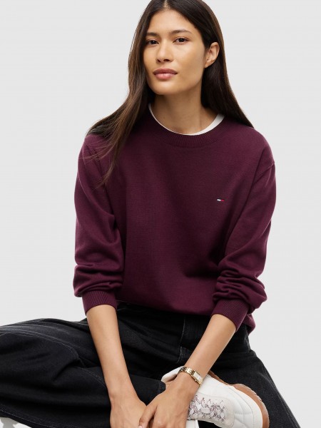 Sueter Mujer Burdeos Tommy Jeans