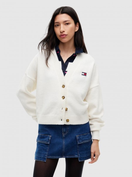 Casaco Tommy Jeans Mulher Tjw Fluffy Badge Cardigan Ext