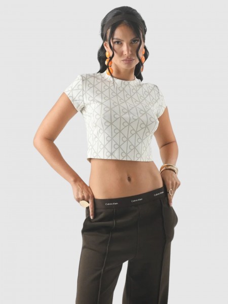 T-Shirt Calvin Klein Mulher A- Monologo Baby Tee