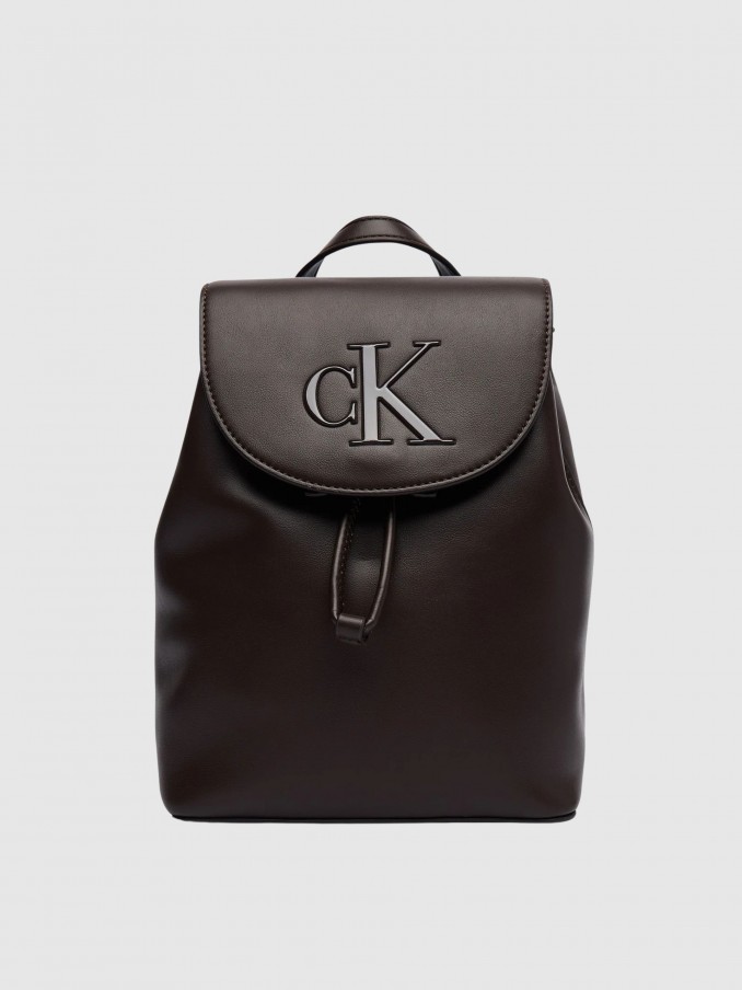Backpack Woman Brown Calvin Klein