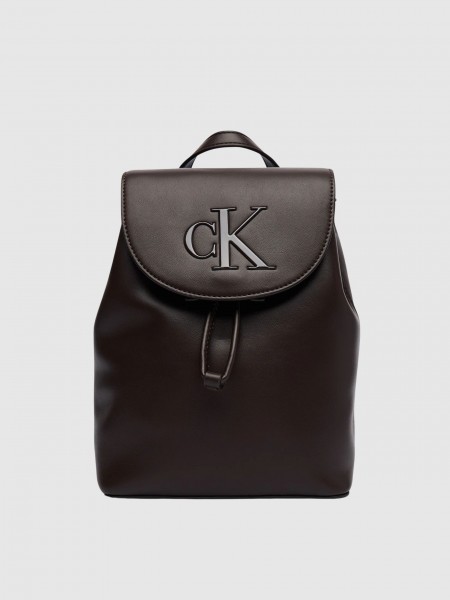 Backpack Woman Brown Calvin Klein