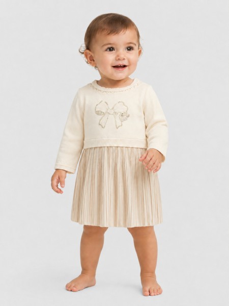 Vestido Guess Menina Mixed Fabric Ls Dress+Pantie