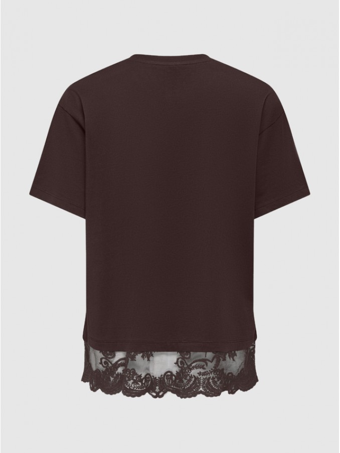 Camiseta Mujer Casta�o Oscuro Only