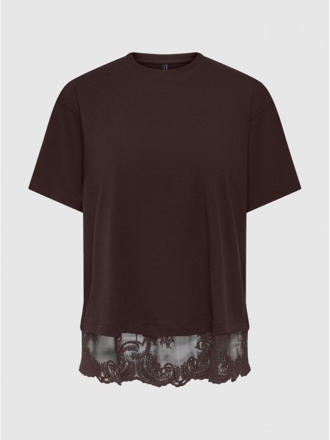 Camiseta Mujer Casta�o Oscuro Only