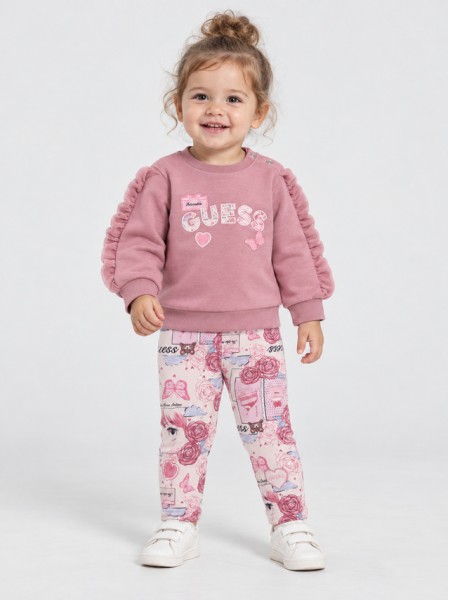 2 Pe�as Guess Menina Set Ls Active Top+Leggings