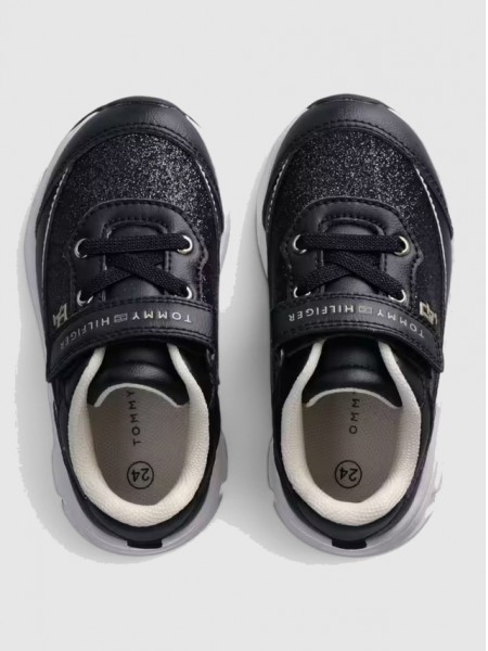 Sapatilha Tommy Hilfiger Menina Low Cut Lace-Up/velcro Sneaker Blac