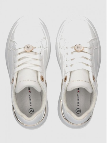 Sapatilha Tommy Hilfiger Menina Low Cut Lace-Up Sneaker White