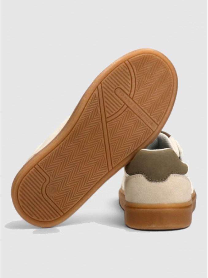 Sapatilha Tommy Hilfiger Menino Low Cut Ace-Up Sneaker Beige/off Wh