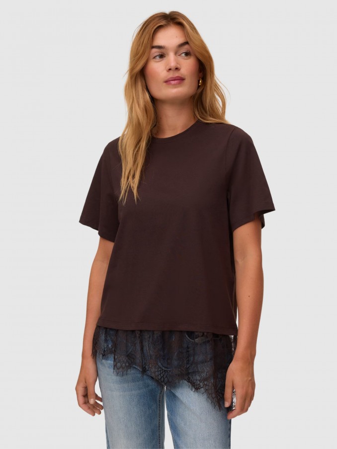 T-Shirt Woman Dark Brown Vero Moda
