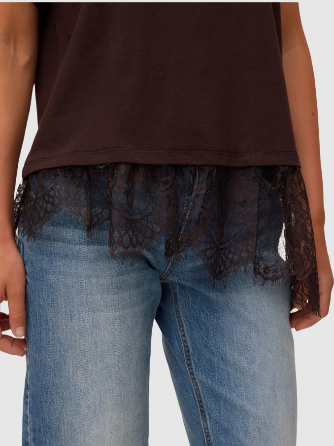 T-Shirt Woman Dark Brown Vero Moda