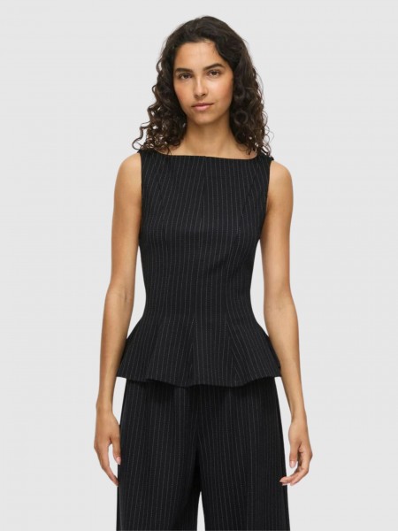 Top Vila Mulher Vimastriba Boat Neck L/s Top