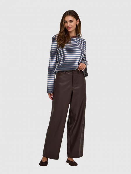 Pantalones Mujer Castaño Oscuro Only Pantalones Mujer Castaño Oscuro Only