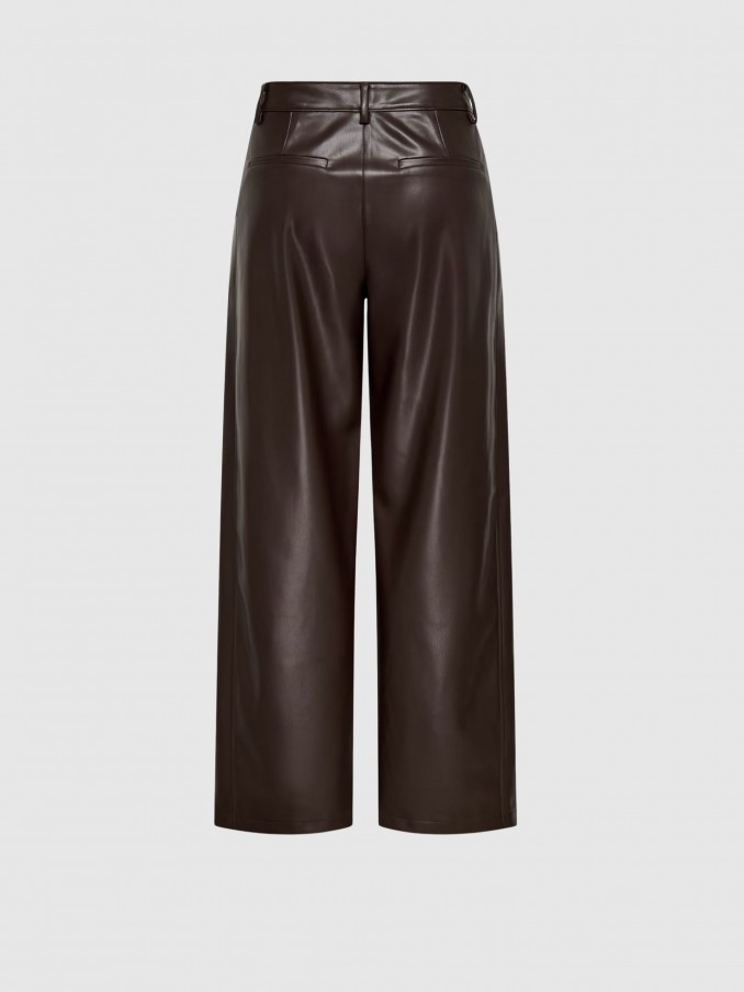 Pantalones Mujer Castaño Oscuro Only