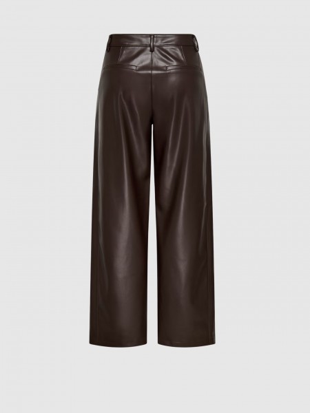 Pantalones Mujer Casta�o Oscuro Only