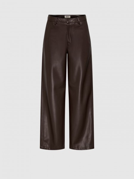 Pantalones Mujer Casta�o Oscuro Only