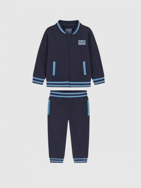 Conjunto 2 Pe�as Guess Menino Set Ls Active Top W/zip + Pant