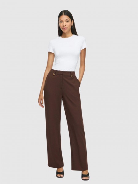 Pantalones Mujer Casta�o Oscuro Vila