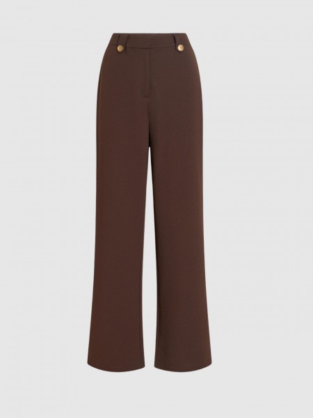 Pantalones Mujer Castaño Oscuro Vila Pantalones Mujer Castaño Oscuro Vila