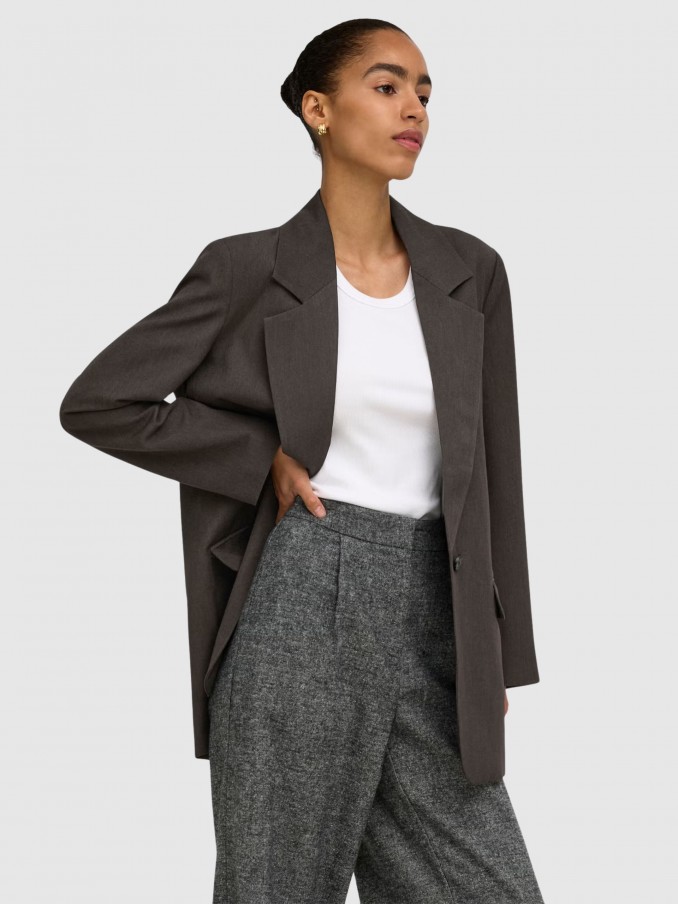 Blazer Mujer Castaño Oscuro Only
