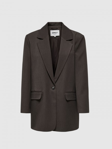 Blazer Mujer Casta�o Oscuro Only
