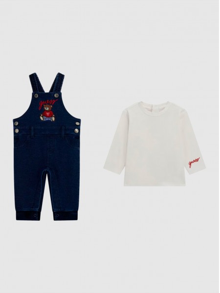 2 Pe�as Guess Menino Set Ls T-Shirt+Salopette
