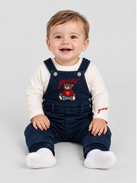 2 Pe�as Guess Menino Set Ls T-Shirt+Salopette