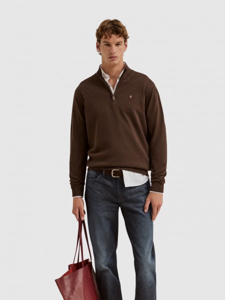 Pullover Man Dark Brown Lion Of Porches Pullover Man Dark Brown Lion Of Porches