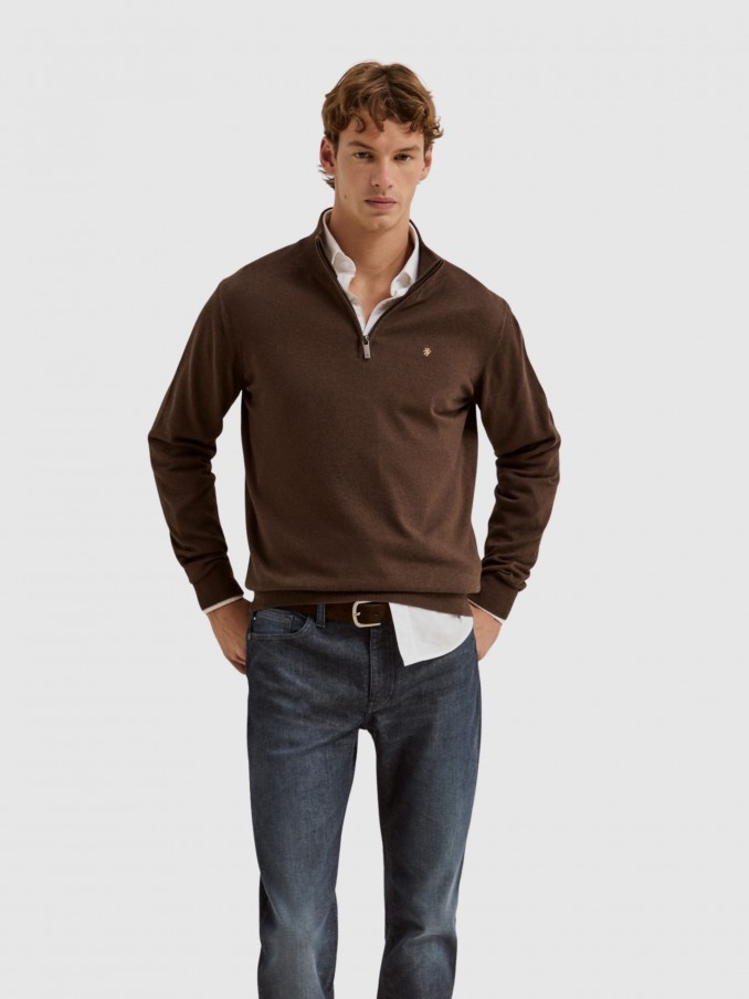 Sueter Hombre Casta�o Oscuro Lion Of Porches