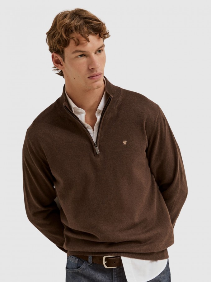 Sueter Hombre Casta�o Oscuro Lion Of Porches