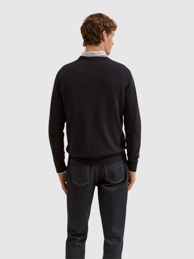 Pullover Man Navy Blue Lion Of Porches