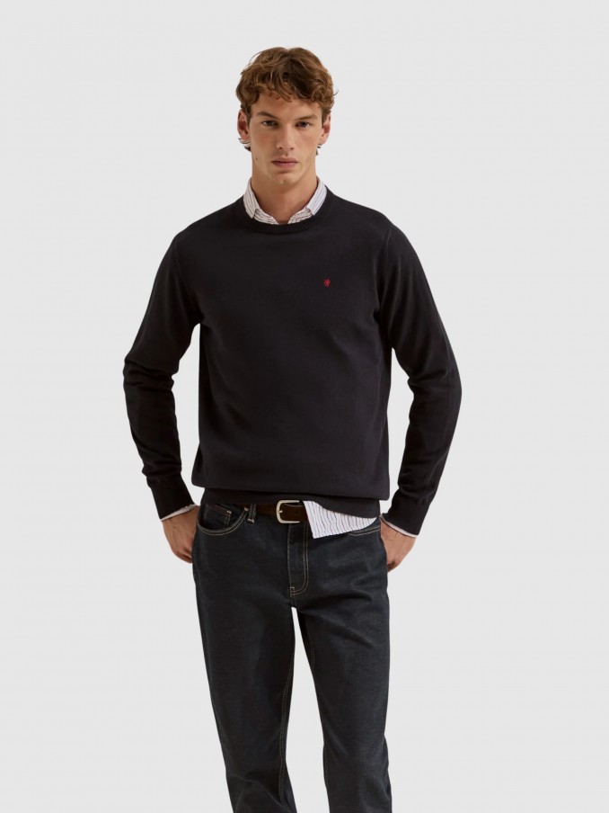 Pullover Man Navy Blue Lion Of Porches