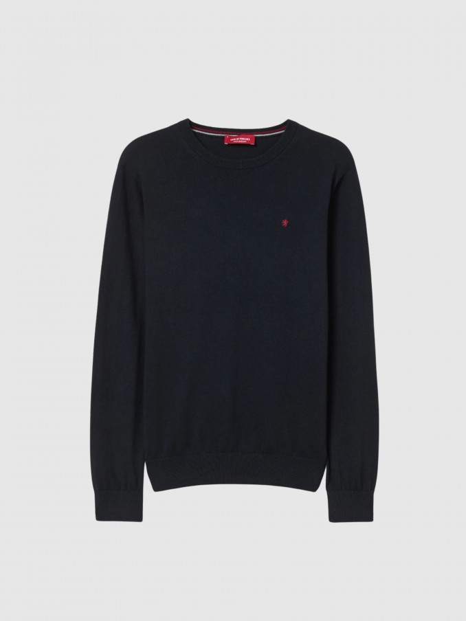 Pullover Man Navy Blue Lion Of Porches