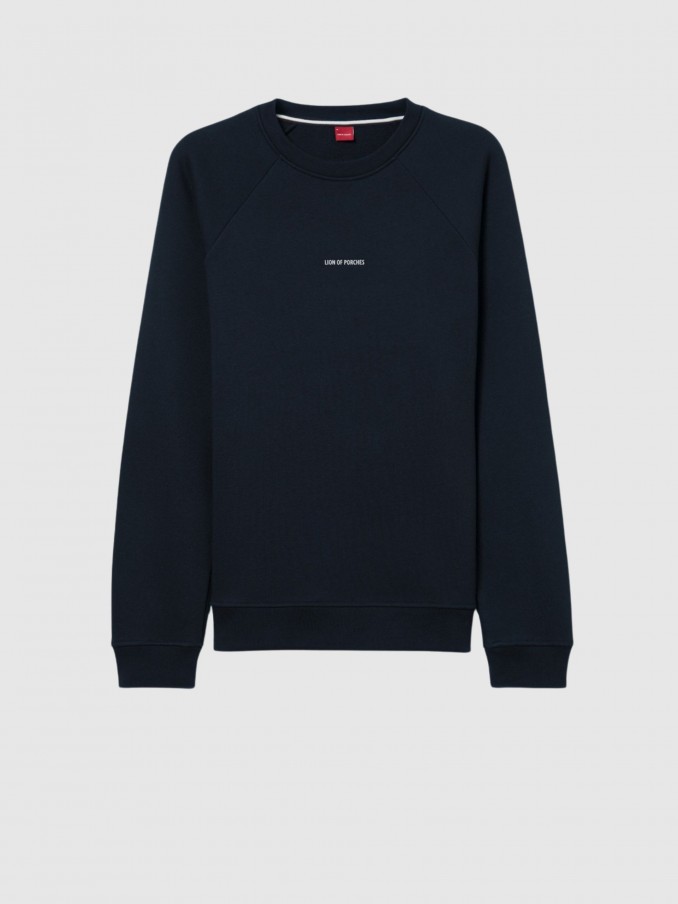 Sweatshirt Hombre Azul Marino Lion Of Porches