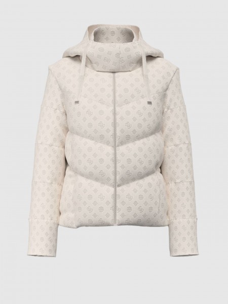 Kispo Guess Mulher New Daisy Crop Logo Puffer