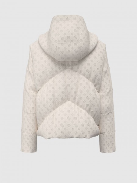 Kispo Guess Mulher New Daisy Crop Logo Puffer