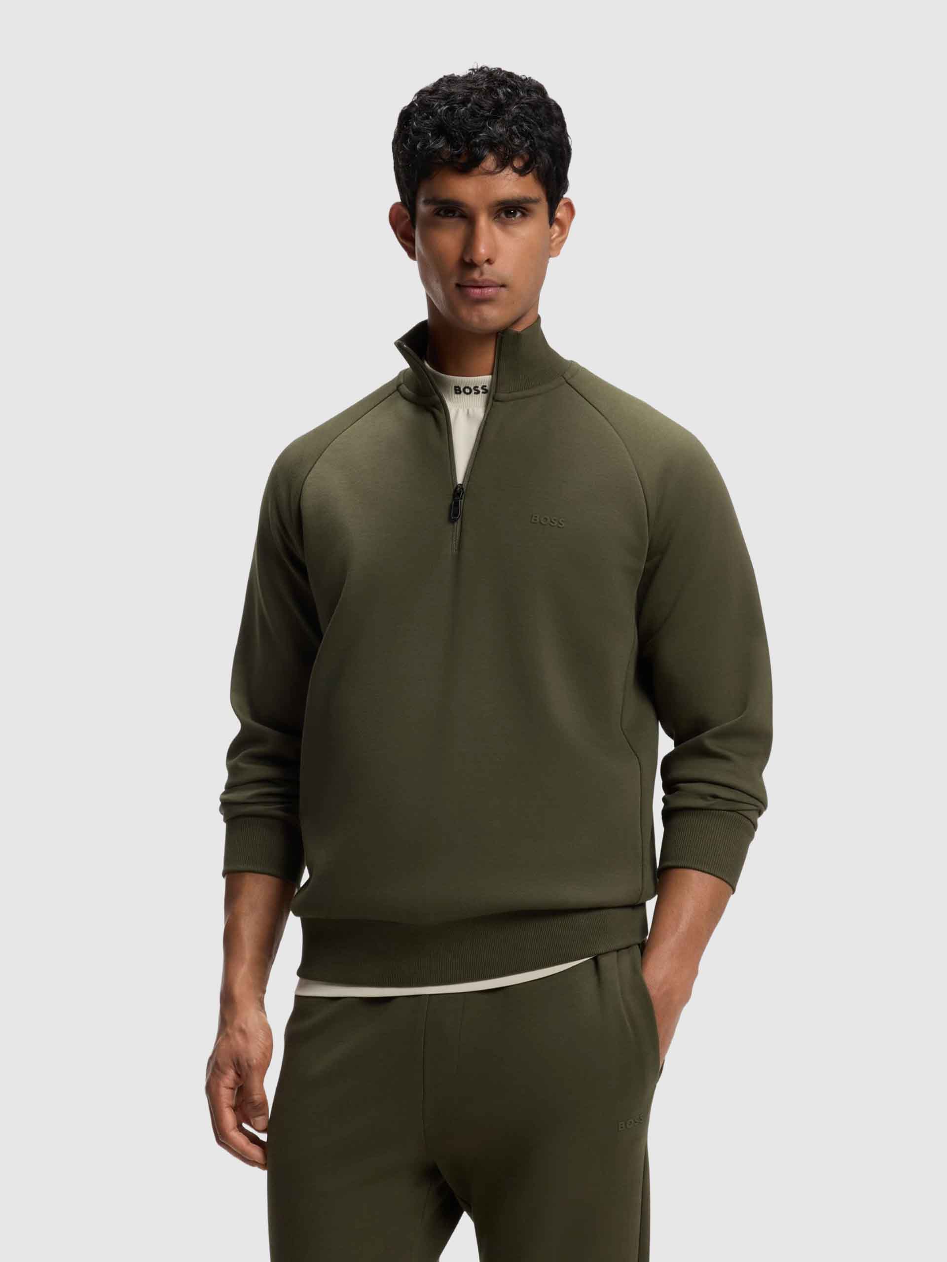 Sweatshirt Man Green Boss