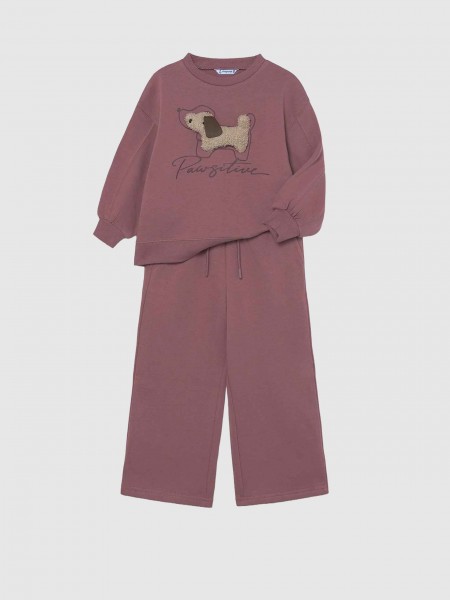 Conjunto 2 Pe�as Mayoral Menina Fato Treino Aplic. Cachorro